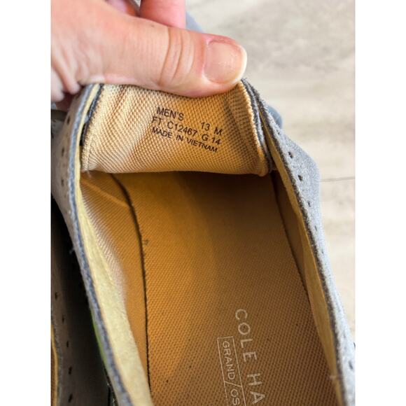 Cole Haan Grey Suede Wingtip Oxfords Mens Size 13 Made In Vietnam C12467 main image 4